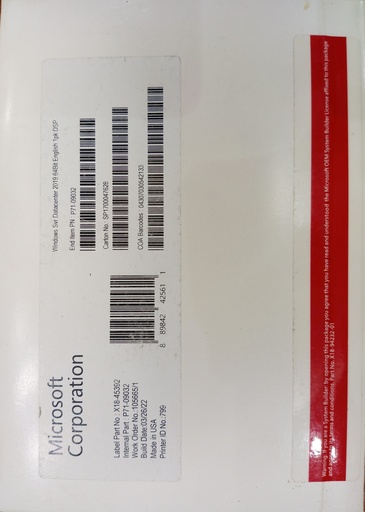 Licence Windows Server Datacenter 2019 64Bit English 1pk DSP bon prix Douala Cameroun
