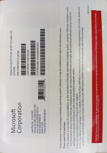 Licence Windows Server 2012 R2 x64 1pk DSP OEI English DVD 2CPU/2VM bon prix Douala, Cameroun